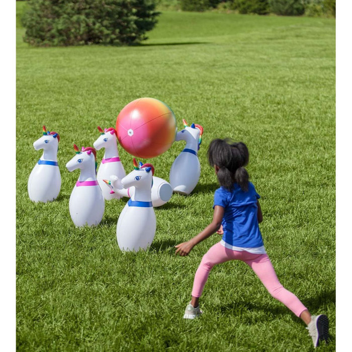 HearthSong Inflatable Unicorn Bowling & Reviews Wayfair